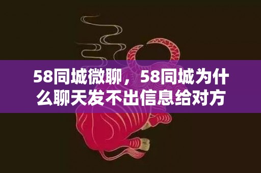 58同城微聊，58同城为什么聊天发不出信息给对方