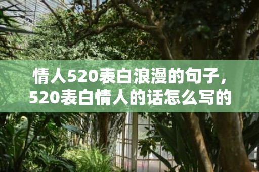 情人520表白浪漫的句子，520表白情人的话怎么写的呢