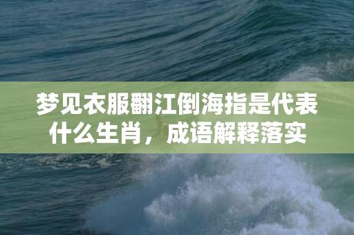 梦见衣服翻江倒海指是代表什么生肖，成语解释落实