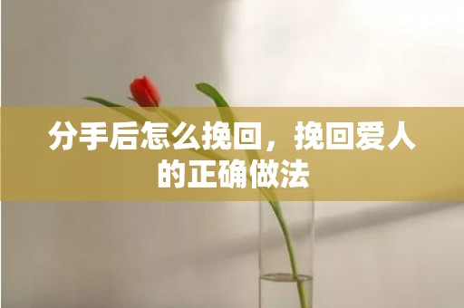 分手后怎么挽回，挽回爱人的正确做法