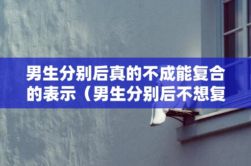 男生分别后真的不成能复合的表示（男生分别后不想复合的表示）