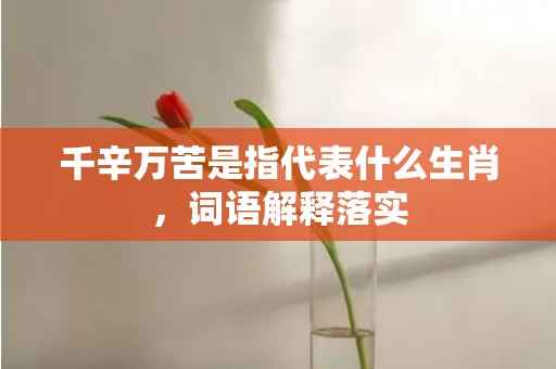 千辛万苦是指代表什么生肖，词语解释落实