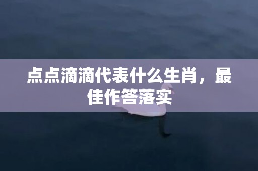 点点滴滴代表什么生肖，最佳作答落实