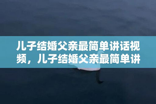 儿子结婚父亲最简单讲话视频，儿子结婚父亲最简单讲话