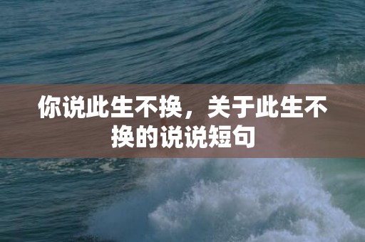 你说此生不换，关于此生不换的说说短句