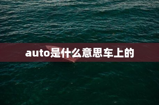 auto是什么意思车上的