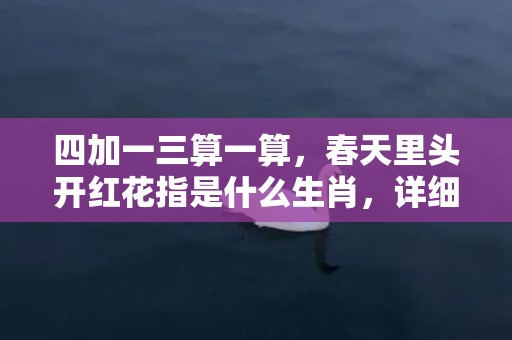 四加一三算一算，春天里头开红花指是什么生肖，详细解释落实