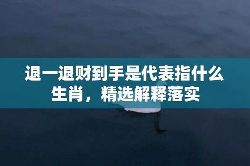 退一退财到手是代表指什么生肖，精选解释落实