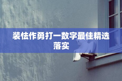 装怯作勇打一数字最佳精选落实