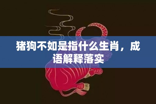 猪狗不如是指什么生肖，成语解释落实