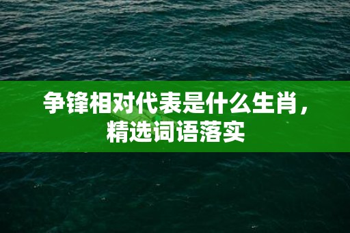 争锋相对代表是什么生肖，精选词语落实