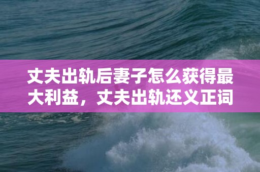 丈夫出轨后妻子怎么获得最大利益，丈夫出轨还义正词严怎么办（男方出轨还义正词严）