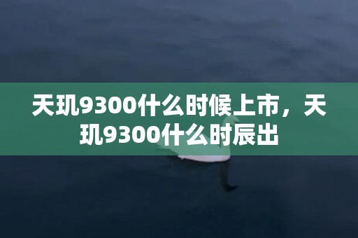 天玑9300什么时候上市，天玑9300什么时辰出