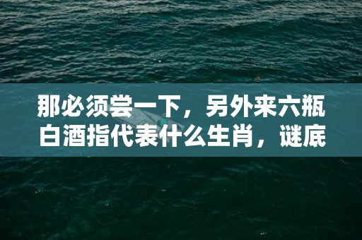 那必须尝一下，另外来六瓶白酒指代表什么生肖，谜底解释落实