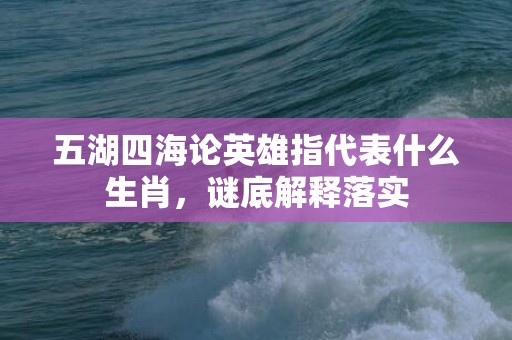 五湖四海论英雄指代表什么生肖，谜底解释落实