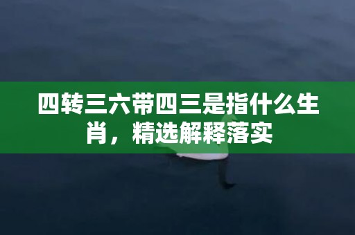 四转三六带四三是指什么生肖，精选解释落实