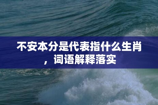 不安本分是代表指什么生肖，词语解释落实