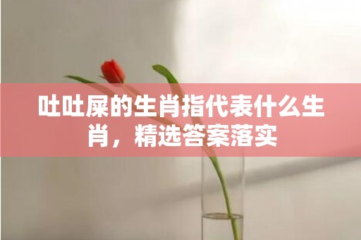 吐吐屎的生肖指代表什么生肖，精选答案落实