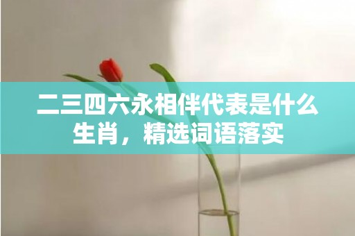 二三四六永相伴代表是什么生肖，精选词语落实