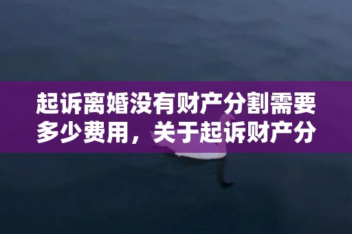 起诉离婚没有财产分割需要多少费用，关于起诉财产分割（债券的基本要素信息）