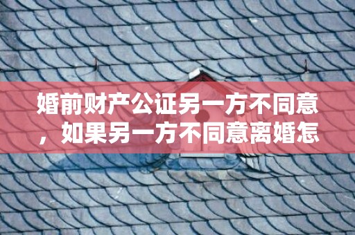 婚前财产公证另一方不同意，如果另一方不同意离婚怎么办理离婚证明