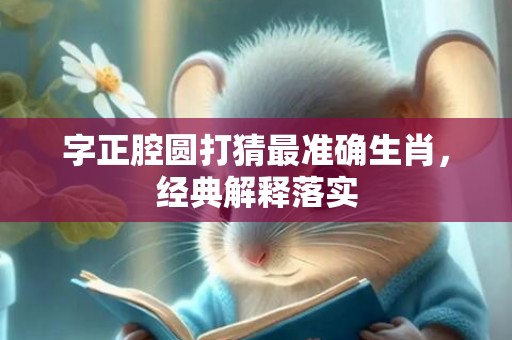 字正腔圆打猜最准确生肖，经典解释落实