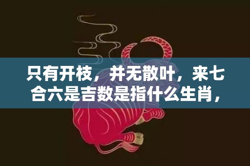 只有开枝，并无散叶，来七合六是吉数是指什么生肖，精选解释落实