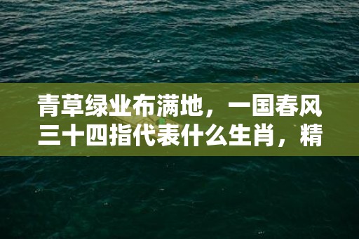 青草绿业布满地，一国春风三十四指代表什么生肖，精选答案落实