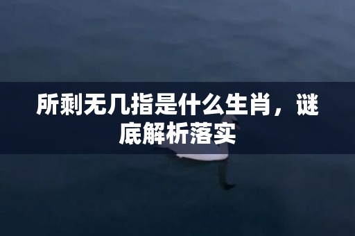 所剩无几指是什么生肖，谜底解析落实