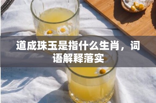 道成珠玉是指什么生肖，词语解释落实