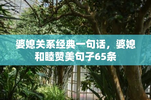 婆媳关系经典一句话，婆媳和睦赞美句子65条