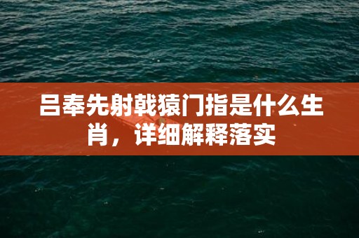 吕奉先射戟猿门指是什么生肖，详细解释落实