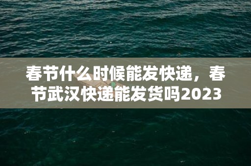 春节什么时候能发快递，春节武汉快递能发货吗2023