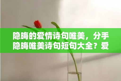 隐晦的爱情诗句唯美，分手隐晦唯美诗句短句大全？爱情的句子唯美短句