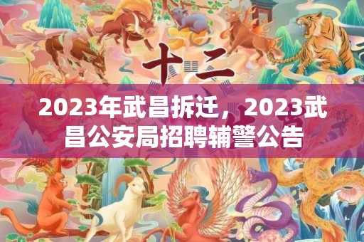 2023年武昌拆迁，2023武昌公安局招聘辅警公告