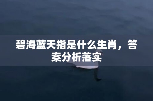 碧海蓝天指是什么生肖，答案分析落实