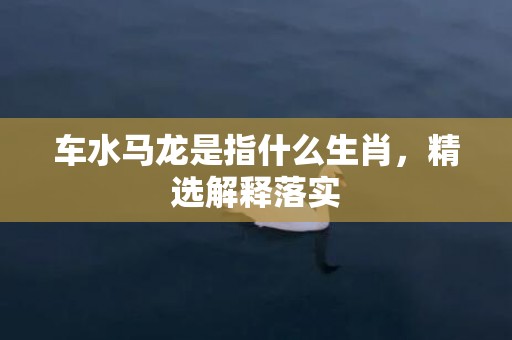 车水马龙是指什么生肖，精选解释落实