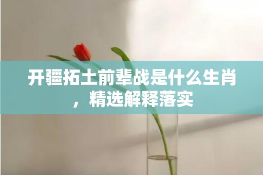 开疆拓土前辈战是什么生肖，精选解释落实