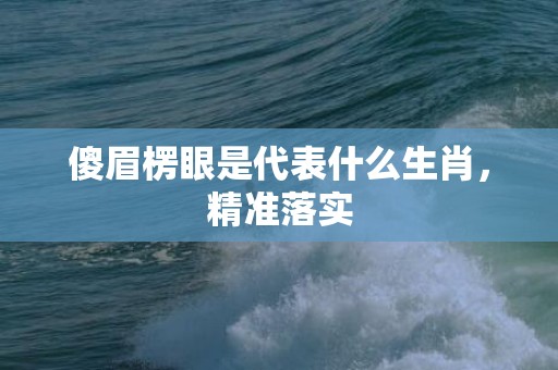 傻眉楞眼是代表什么生肖，精准落实