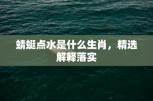 蜻蜓点水是什么生肖，精选解释落实