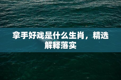 拿手好戏是什么生肖，精选解释落实