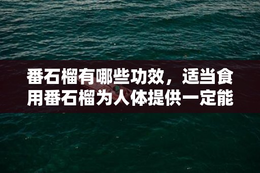 番石榴有哪些功效，适当食用番石榴为人体提供一定能量