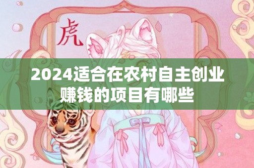 2024适合在农村自主创业赚钱的项目有哪些