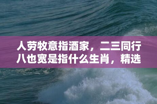 人劳牧意指酒家，二三同行八也宽是指什么生肖，精选解释落实