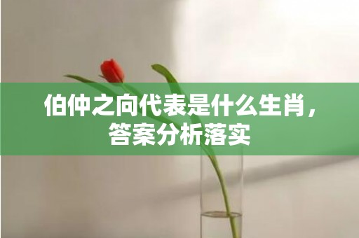 伯仲之向代表是什么生肖，答案分析落实