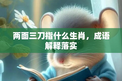 两面三刀指什么生肖，成语解释落实