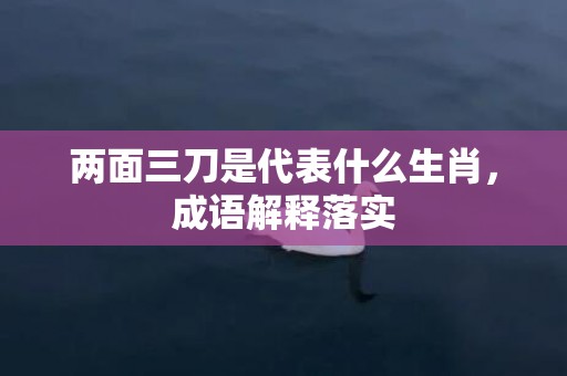 两面三刀是代表什么生肖，成语解释落实