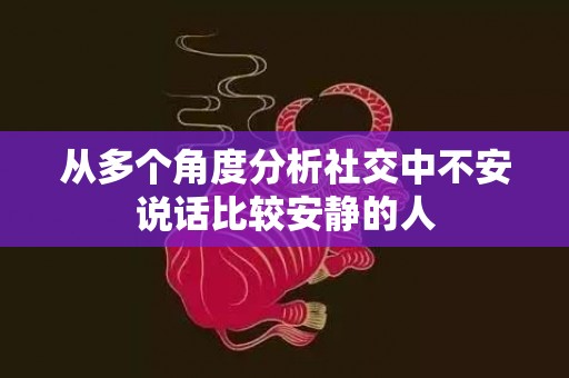 从多个角度分析社交中不安说话比较安静的人