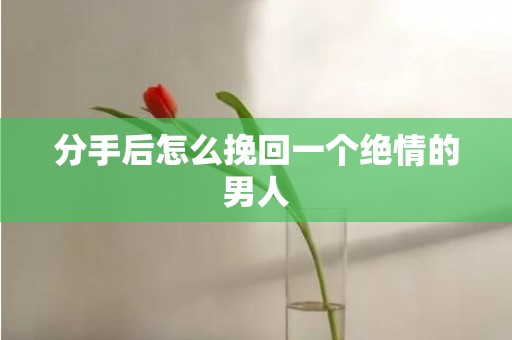 分手后怎么挽回一个绝情的男人