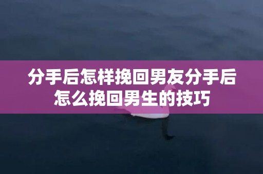 分手后怎样挽回男友分手后怎么挽回男生的技巧